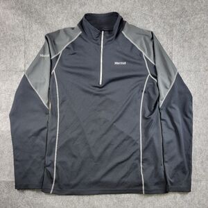 Marmot Polartec ThermalClime Pro Gray Black 1/4 Zip Long Sleeve Shirt Men Sz XXL